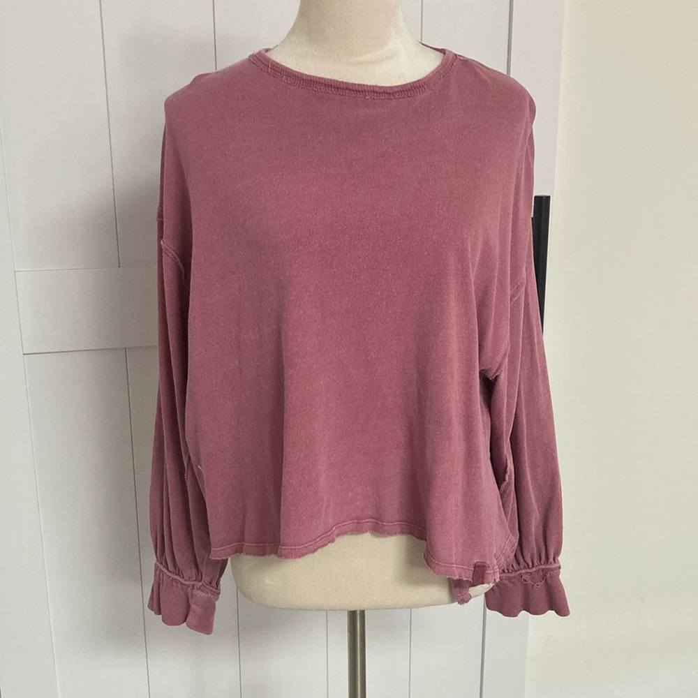 We the Free Distressed Drop Shoulder Top, Small